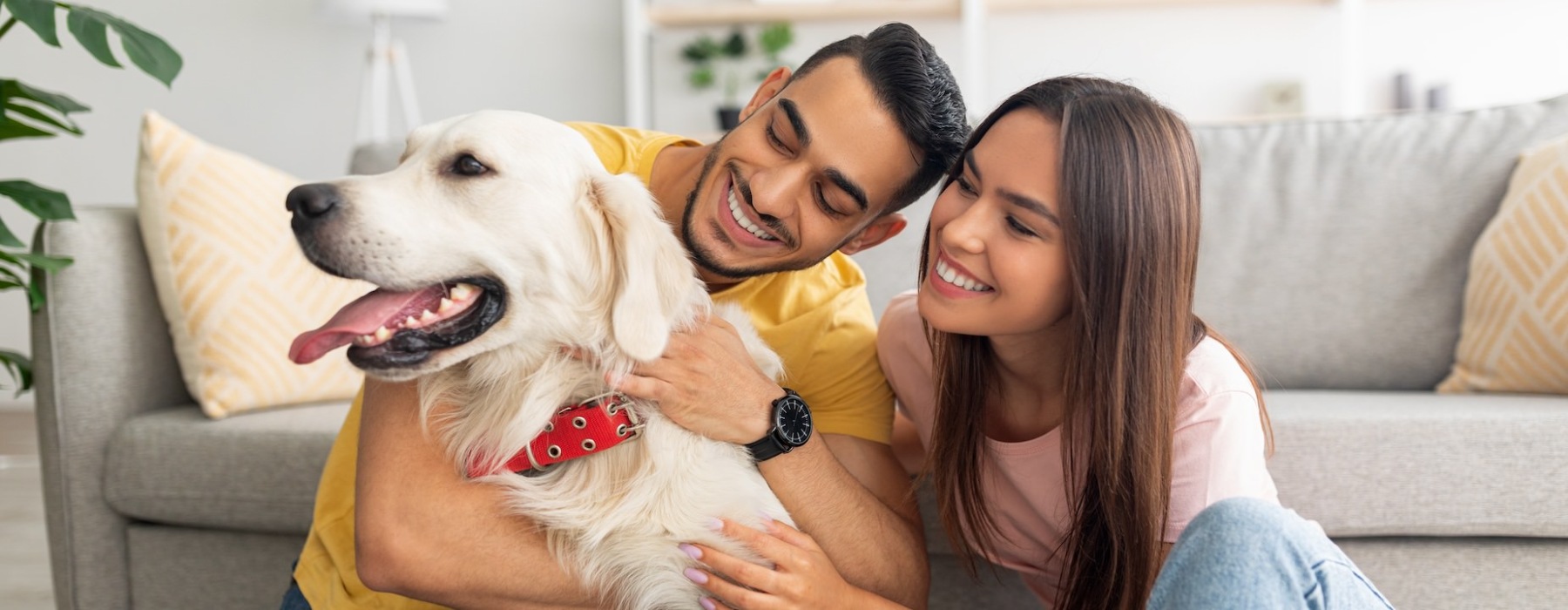 couple with dog