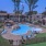a swimming pool in a backyard